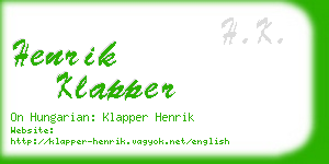 henrik klapper business card